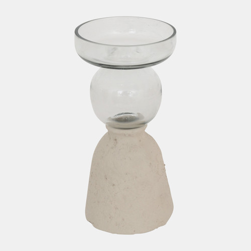 18891-01#Ecomix/glass, 9" Vase, Ivory