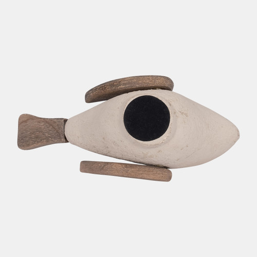 18894-01#Ecomix, 10" Bird Deco, Ivory