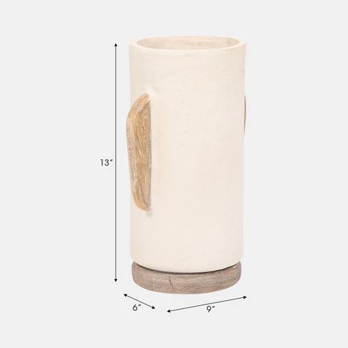 18898-01#Ecomix, 13" Organic Vase, Ivory