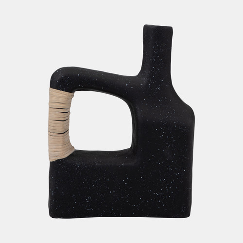 18902-02#Ecomix, 13" Trendy Vase, Black