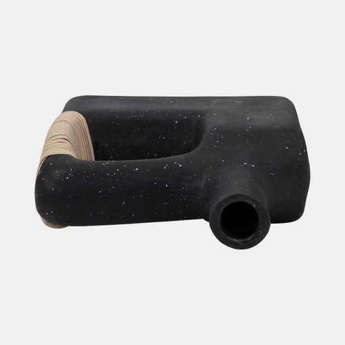 18902-02#Ecomix, 13" Trendy Vase, Black