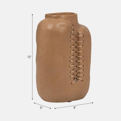 18903-01#Ecomix, 12" Stitched Up Vase, Terracotta