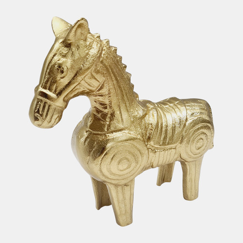 18906#Metal, 9" Funky Horse, Gold