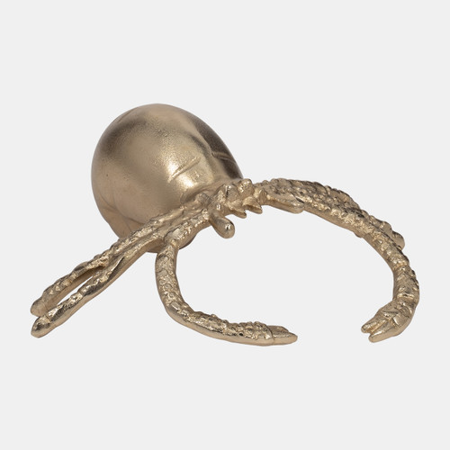 18907#Metal, 10" Sand Crab, Champagne