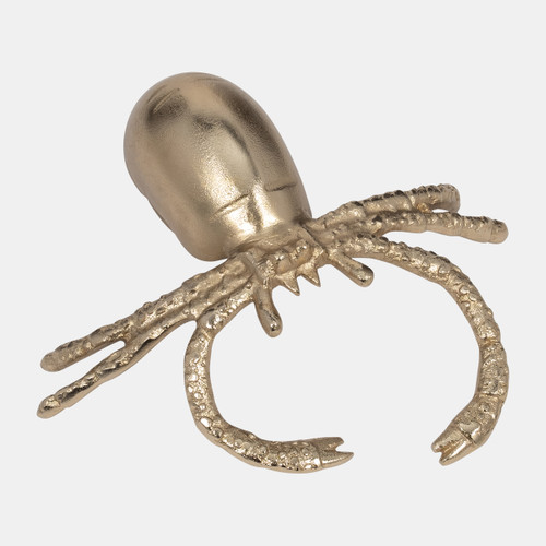 18907#Metal, 10" Sand Crab, Champagne