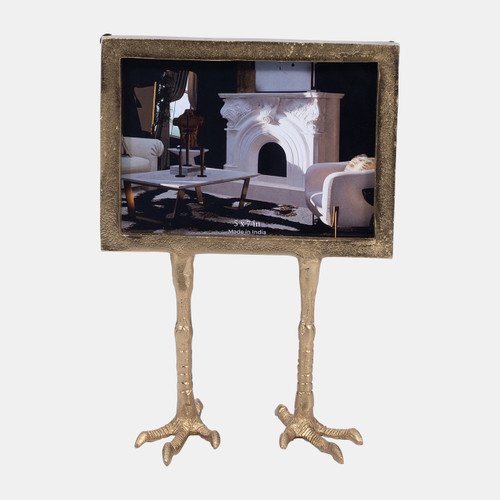 18924#Metal, 5x7 Bird Feet Photo Frame, Gold