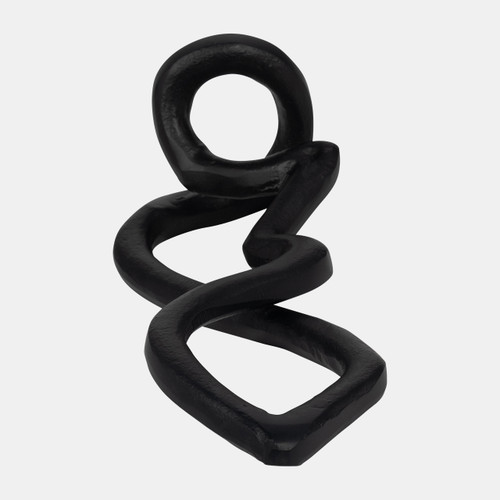 18938#Metal, 13" Swirled Sculpture, Black