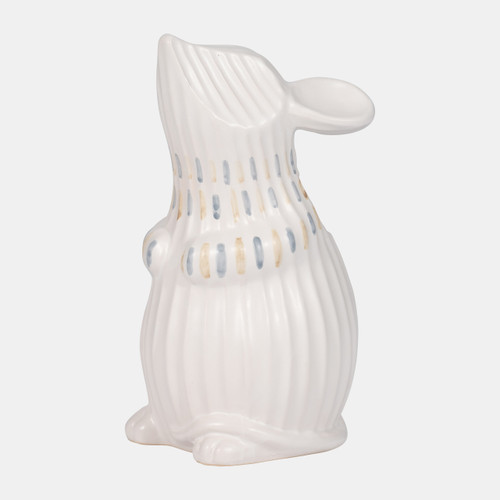 18945#Cer, 8" Little Mouse Vase, Ivory