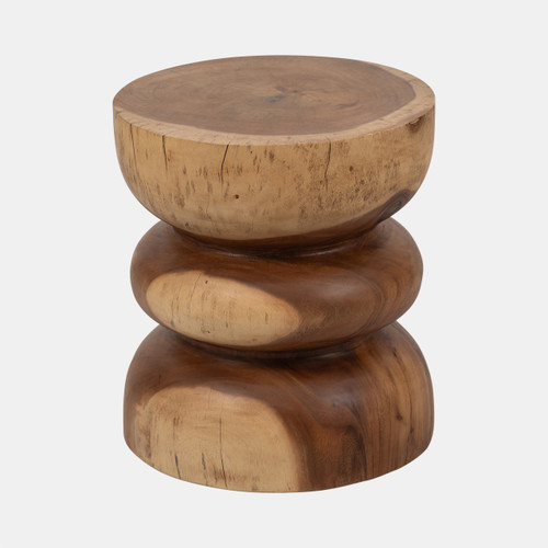 18979#Wood, 18" Stacked Accent Table, Natural 