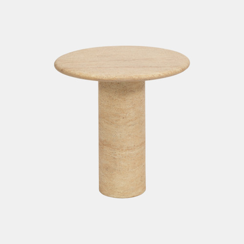 19017-01#Concrete, 19" Minimalist Accent Table, Beige Kd