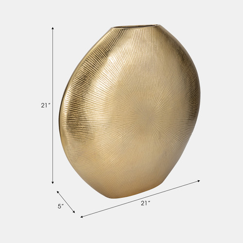 19053-02#Metal, 21" Round Vase, Gold