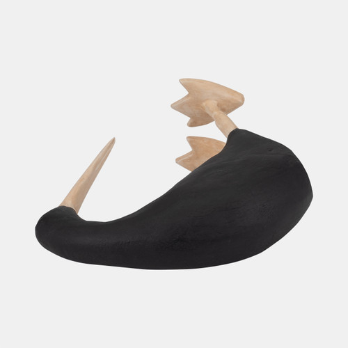 19006-02#Wood, 7" Kiwi Bird W/ Natural Legs, Black