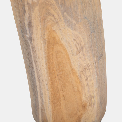 19007#Wood, 10" Door Stopper W/ Handle, Natural