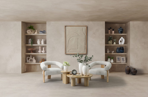 19077-02#Cer, 6" Wavy Vase, White