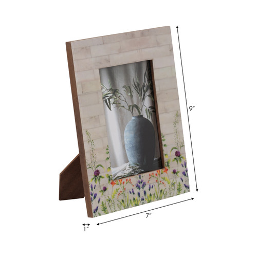 19121-01#Resin, 4x6 Purple Flower Field Photo Frame, Multi