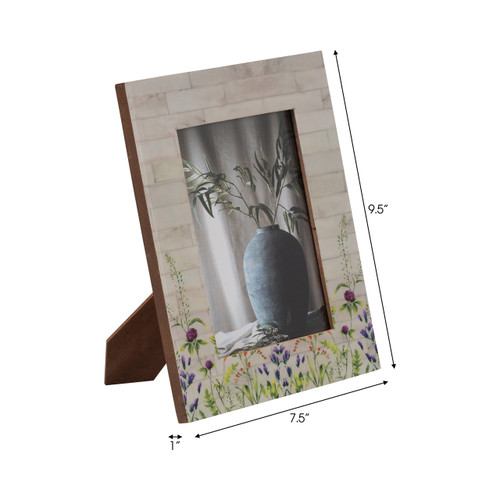 19121-02#Resin, 5x7 Purple Flower Field Photo Frame, Multi