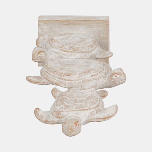 19617#16" Stacked Turtles, White