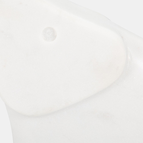 20003-02#7" Trunk In The Air Marble Elephant, White