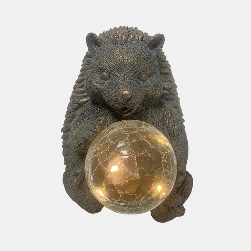 20153#8" Hedgehog With Solar Orb,antique Copper 