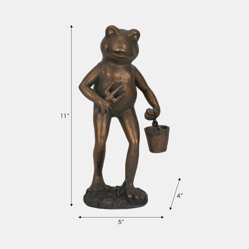 20157-02#11" Gardening Frog, Bronze