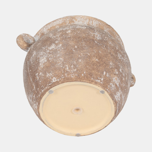 20158-01#10" Textured Stoneware Jug Planter, Brown