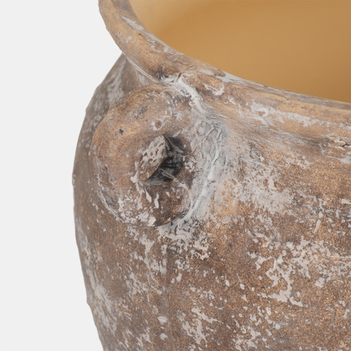 20158-02#13" Textured Stoneware Jug Planter, Ivory