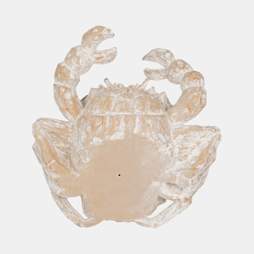 20170#11" Resin Wicker Crab, White