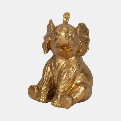 20174-01#7" Sitting Elephant, Gold