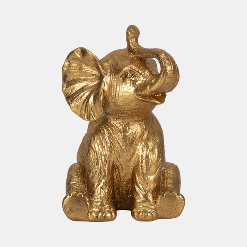 20174-01#7" Sitting Elephant, Gold