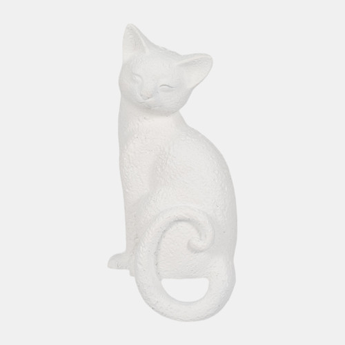 20181-02#9" Kitty With Hanging Tail, White