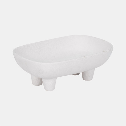 20196#10" Footed Rounded Rectangle Bowl, White