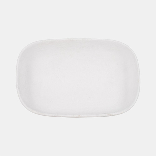 20196#10" Footed Rounded Rectangle Bowl, White