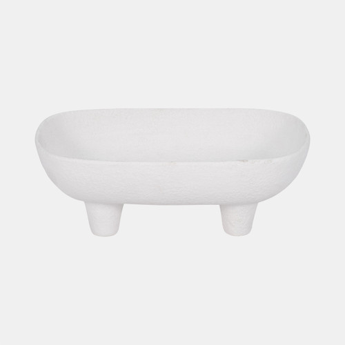 20196#10" Footed Rounded Rectangle Bowl, White
