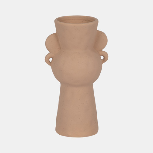 20199-02#8" Rough Totem Bud Vase, Tan