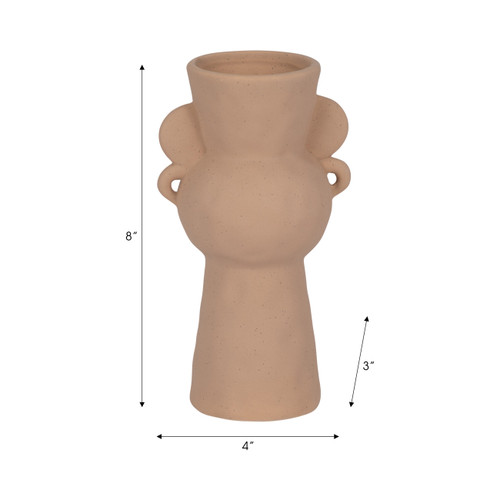 20199-02#8" Rough Totem Bud Vase, Tan