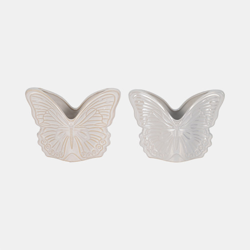 20259-01#7" Butterfly Planter, Ivory