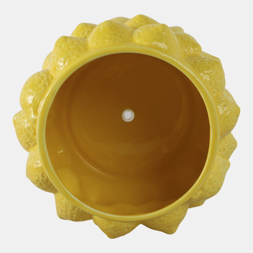 20273-02#8" Lemons Flower Pot, Yellow