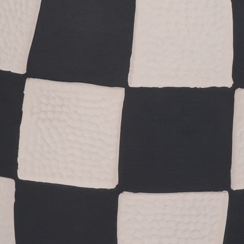 20313-02#8" Checkerboard Rounded Planter, Black/white