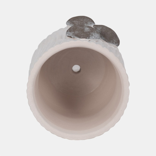 20314-01#6" Mushroom Applique Planter, Grey