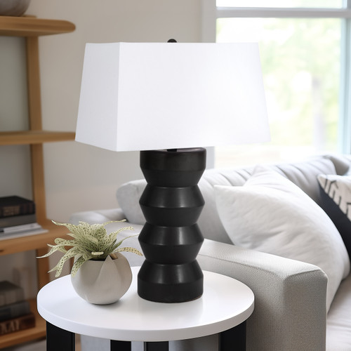 51314#28" Totem Table Lamp, Black