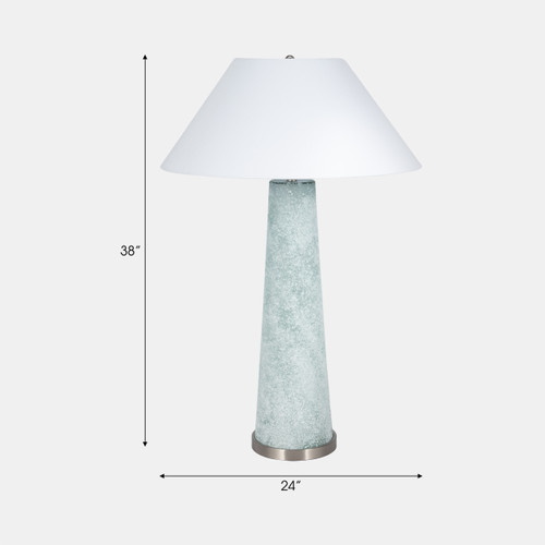 51319#38" Frosted Glass Table Lamp, Blue
