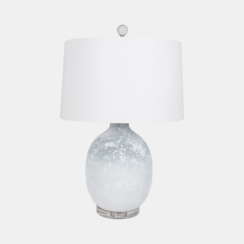 51320#27" 2-tone Glass Table Lamp, Blue/white