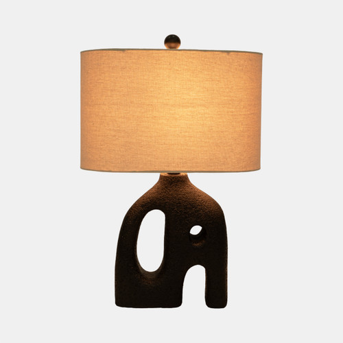 51323#21" Open Cut-out Table Lamp, Black