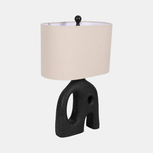 51323#21" Open Cut-out Table Lamp, Black