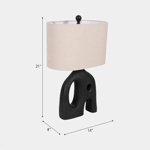 51323#21" Open Cut-out Table Lamp, Black