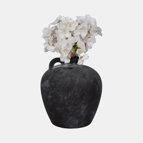 20338-01#10" Weathered Jug With Handle, Black