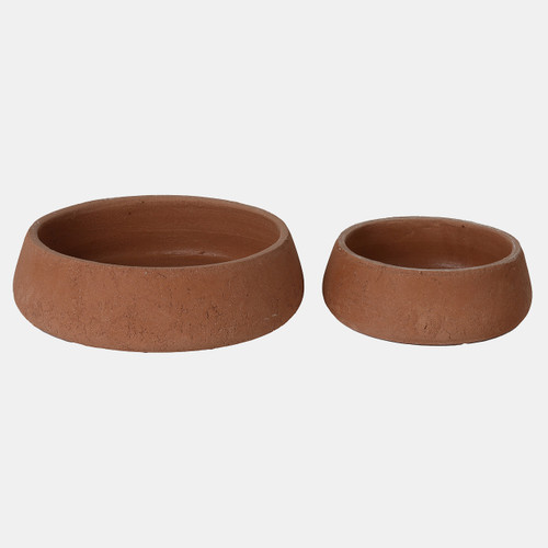 20346-02#S/2 10/14" Terracotta Bowls, Natural