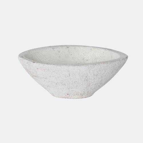 20349-01#10" Tapered Terracotta Bowl Rough Finish, White