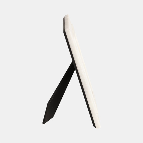 20384-01#4x6 Marble Border Photo Frame, White