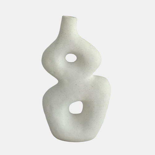 20402#9" Abstract Eight Vase, Ivory